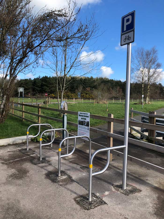 bike racks in central car park