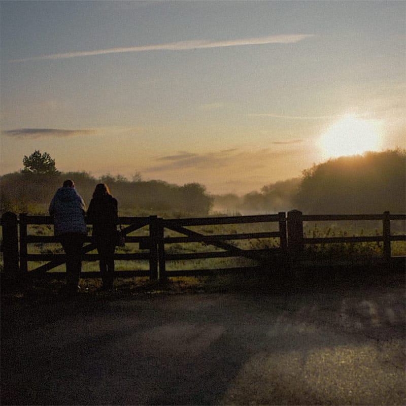 leaning on the gate